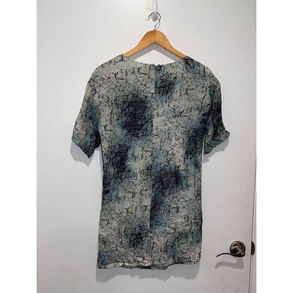 1.State Blue/Gray Abstract Print Crew Neck Women's Mini Dress Size Small - Picture 3 of 6
